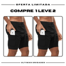 Kit 2 Bermudas de Compressão 2 em 1 ProFit [COMPRE 01 LEVE 02]